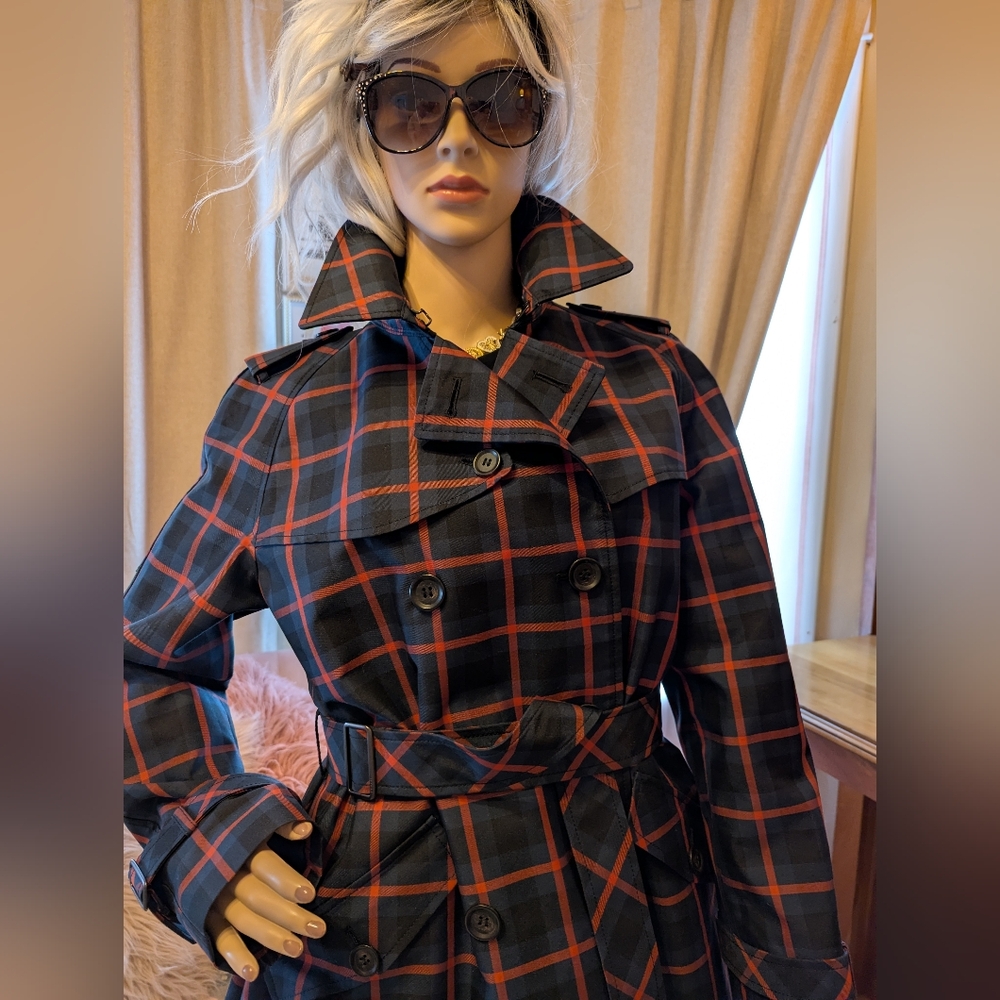 Coach Mini Plaid Trench Coat